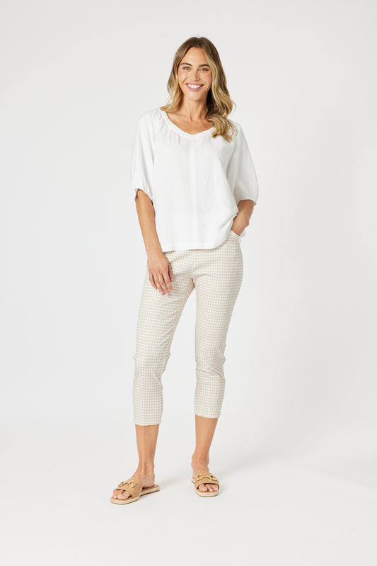 Lino V Neck Top