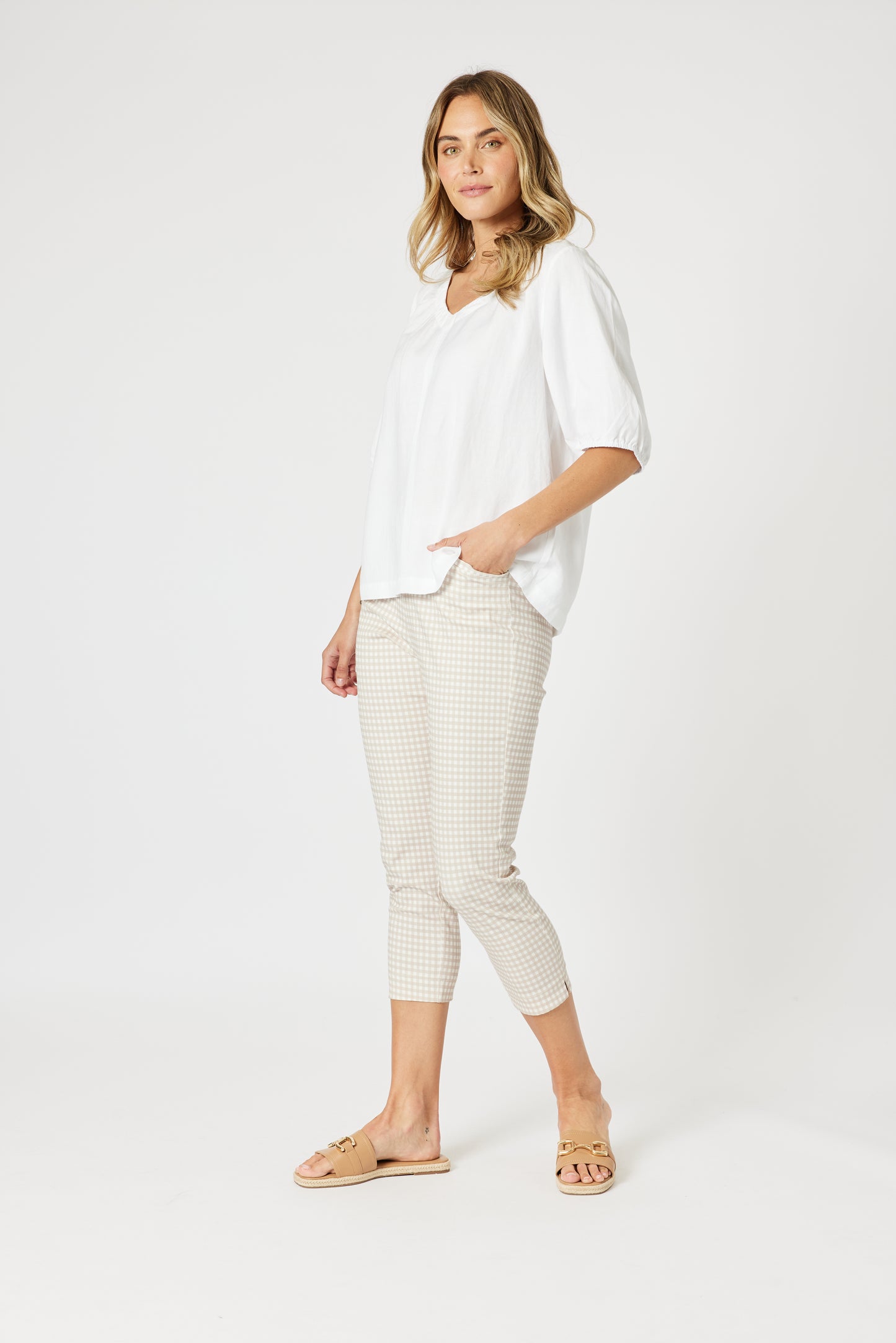 Lino V Neck Top