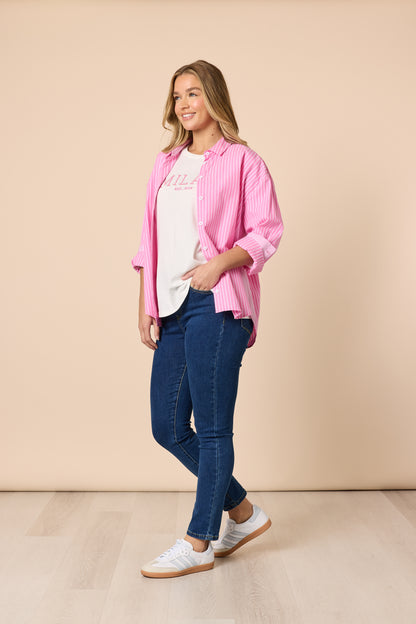 Carbo Stripe Shirt Pink/White