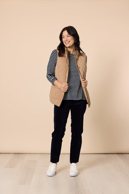 Hampton Quilted Vest Caramel
