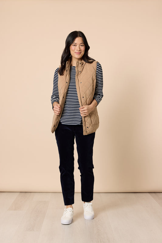 Hampton Quilted Vest Caramel