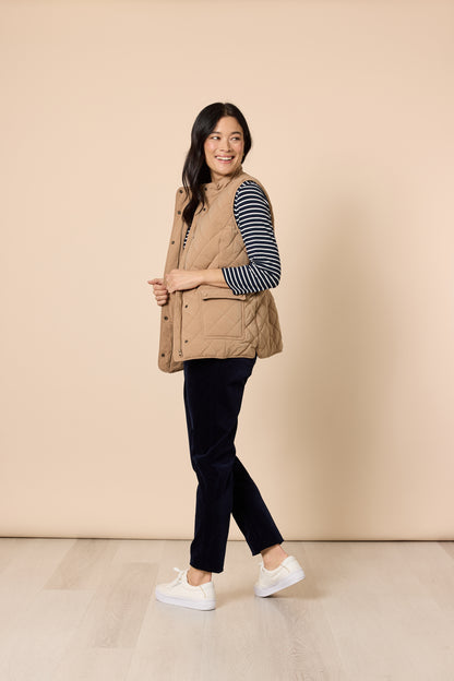 Hampton Quilted Vest Caramel