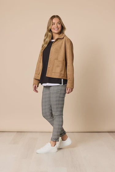 Downtown Suede Jacket Camel