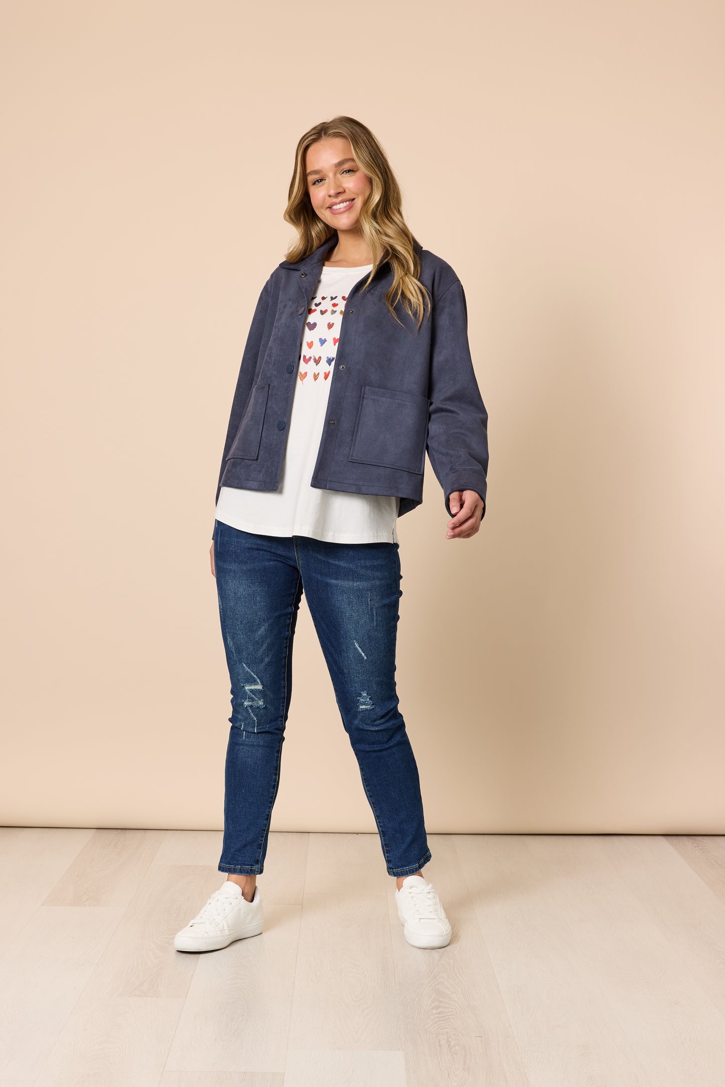 Downtown Suede Jacket Indigo