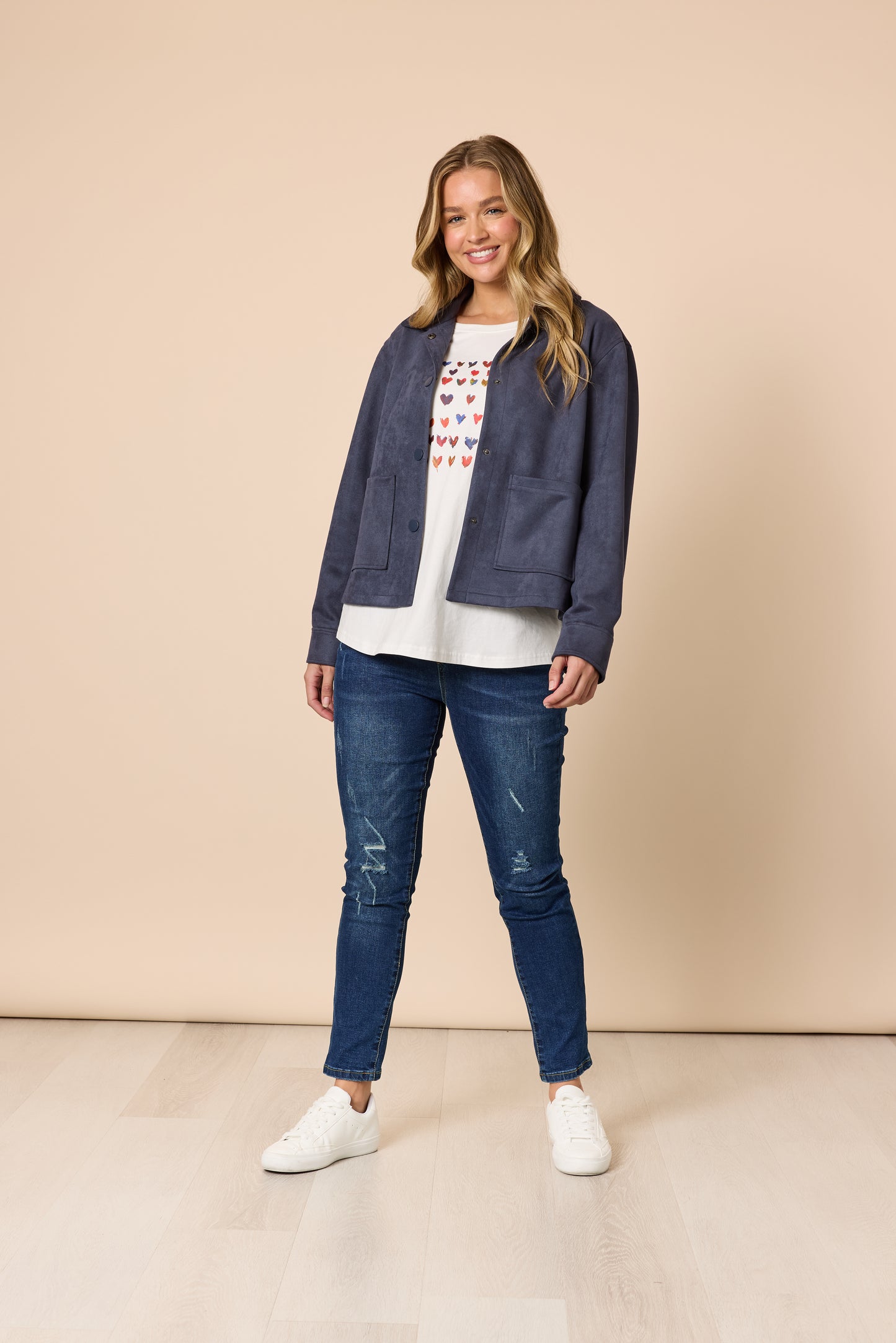 Downtown Suede Jacket Indigo