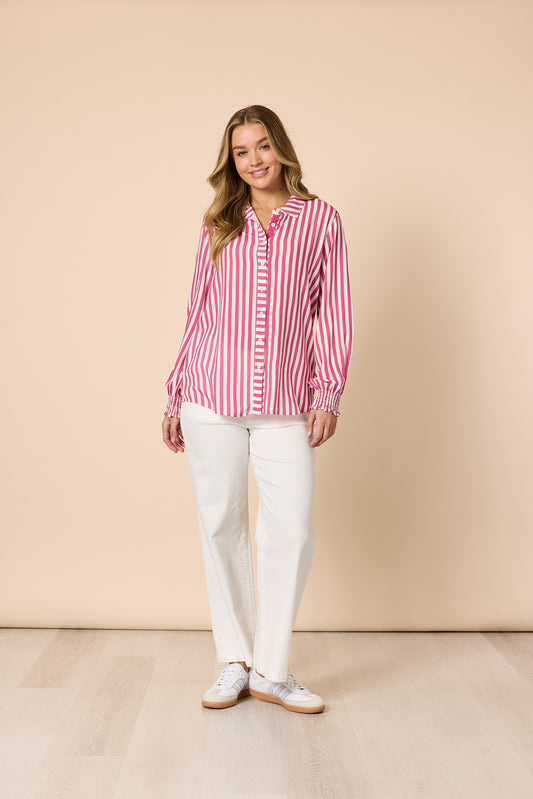 Amour Stripe Shirt Pink/White