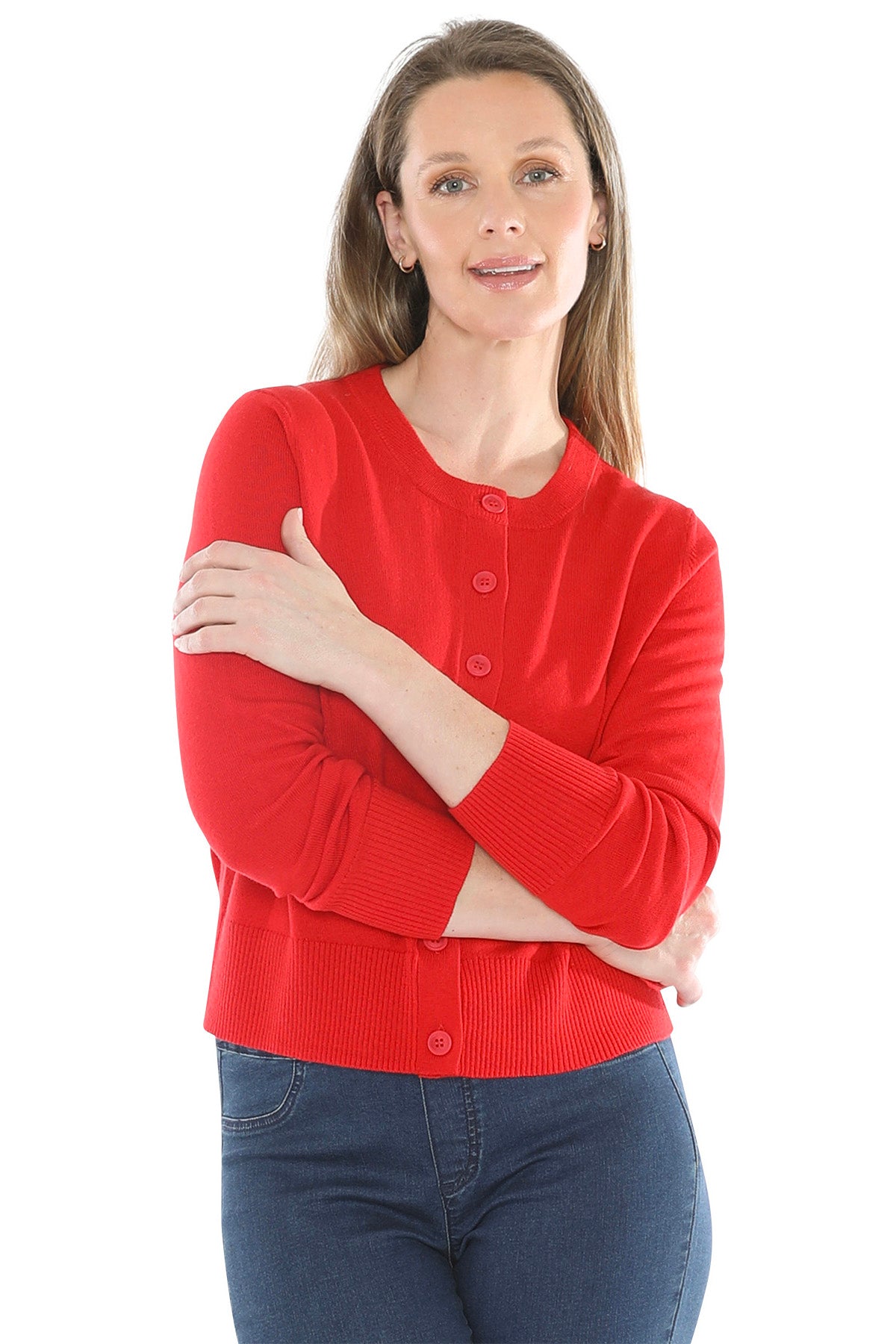 Button Through Cardi Poppy