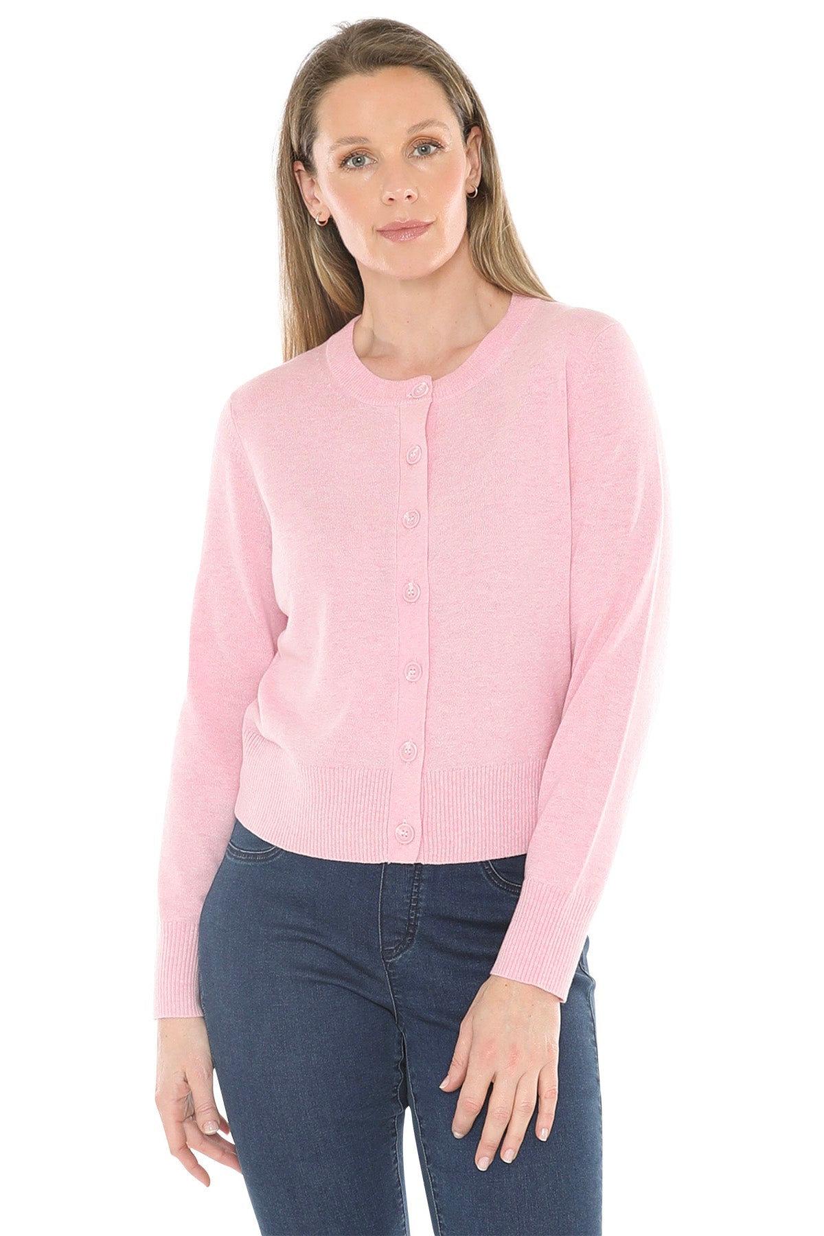 Button Through Cardi Sherbert Marl
