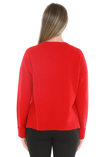 Side Detail Pullover Cherry