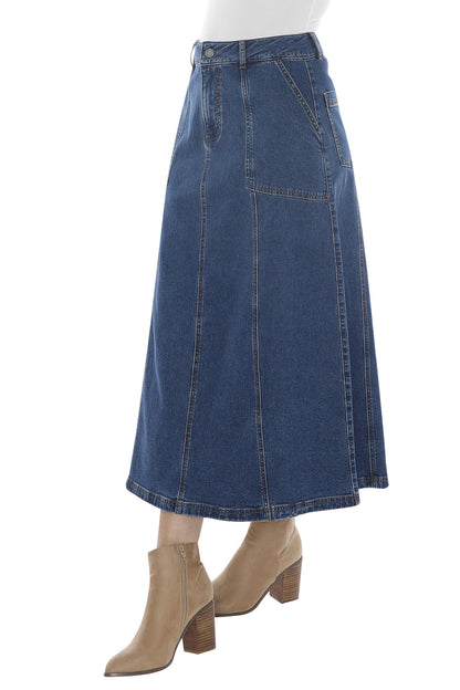Panel Skirt Denim
