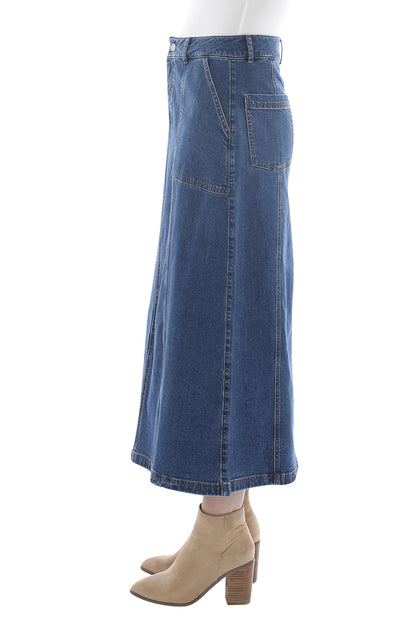 Panel Skirt Denim