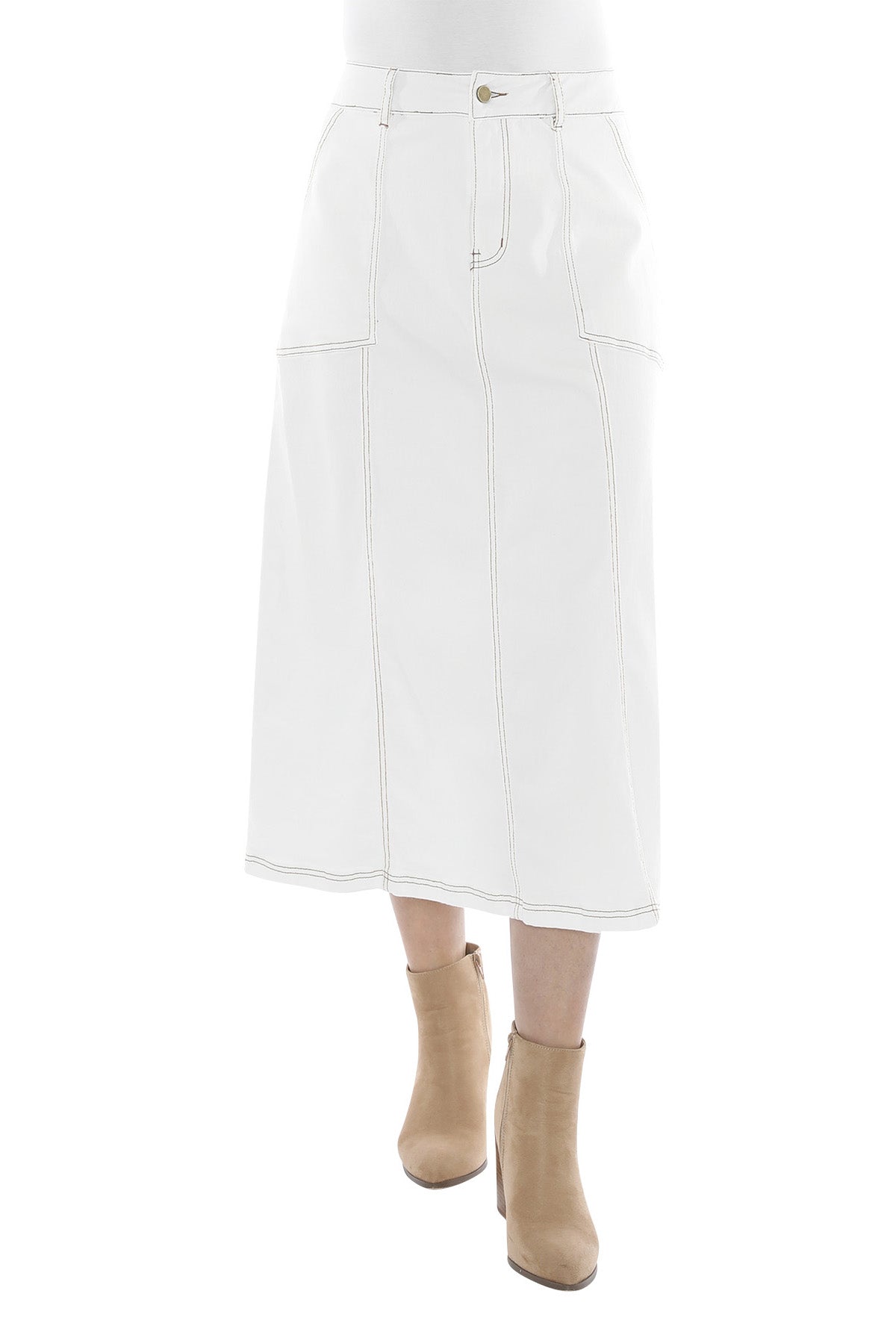 Panel Skirt Ecru