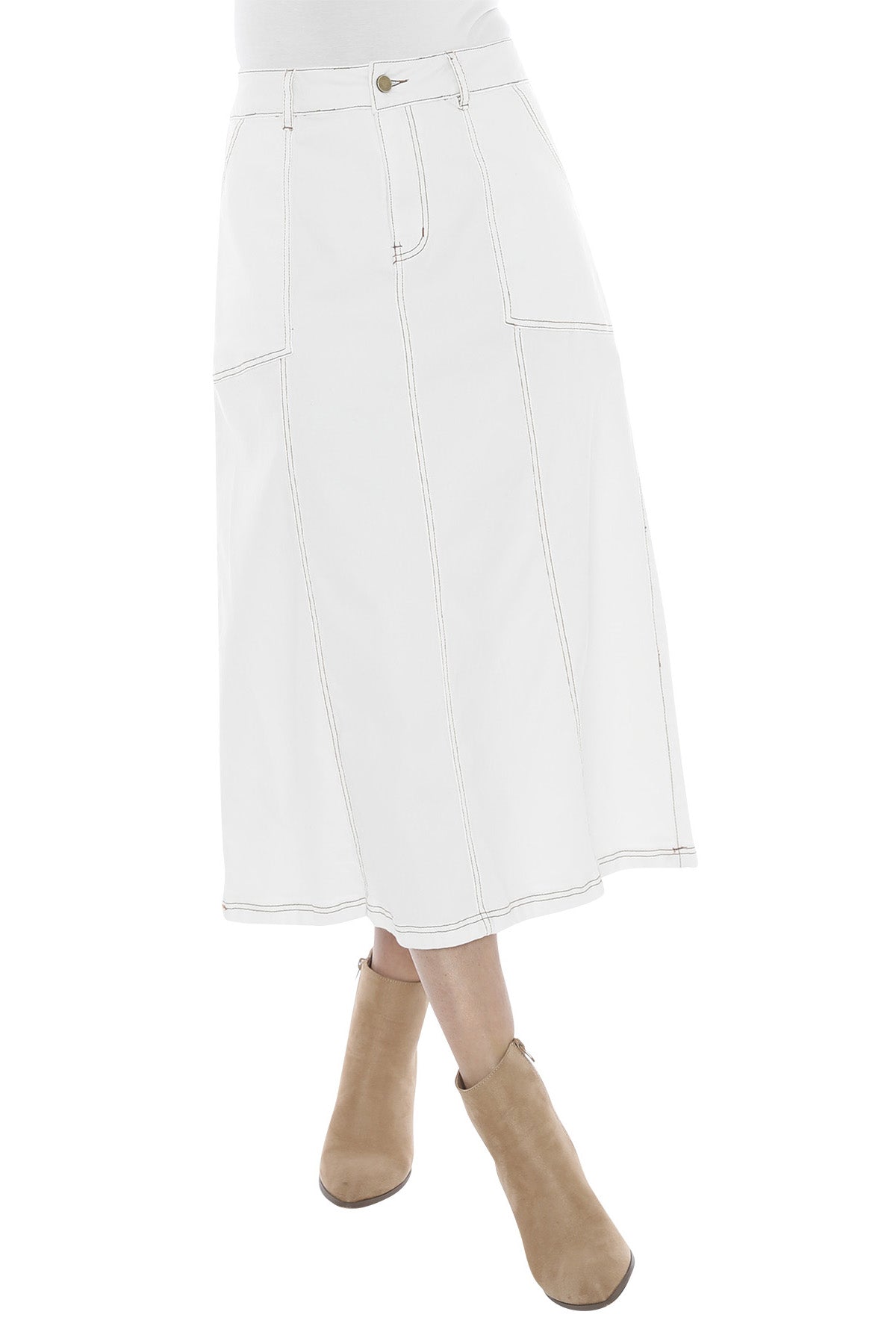 Panel Skirt Ecru