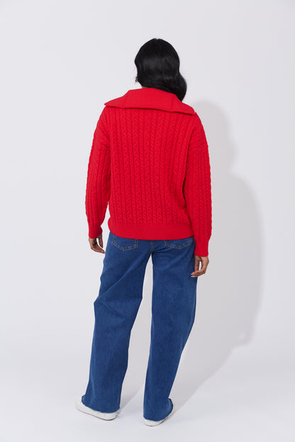 Cadiz Zip Jumper Chilli