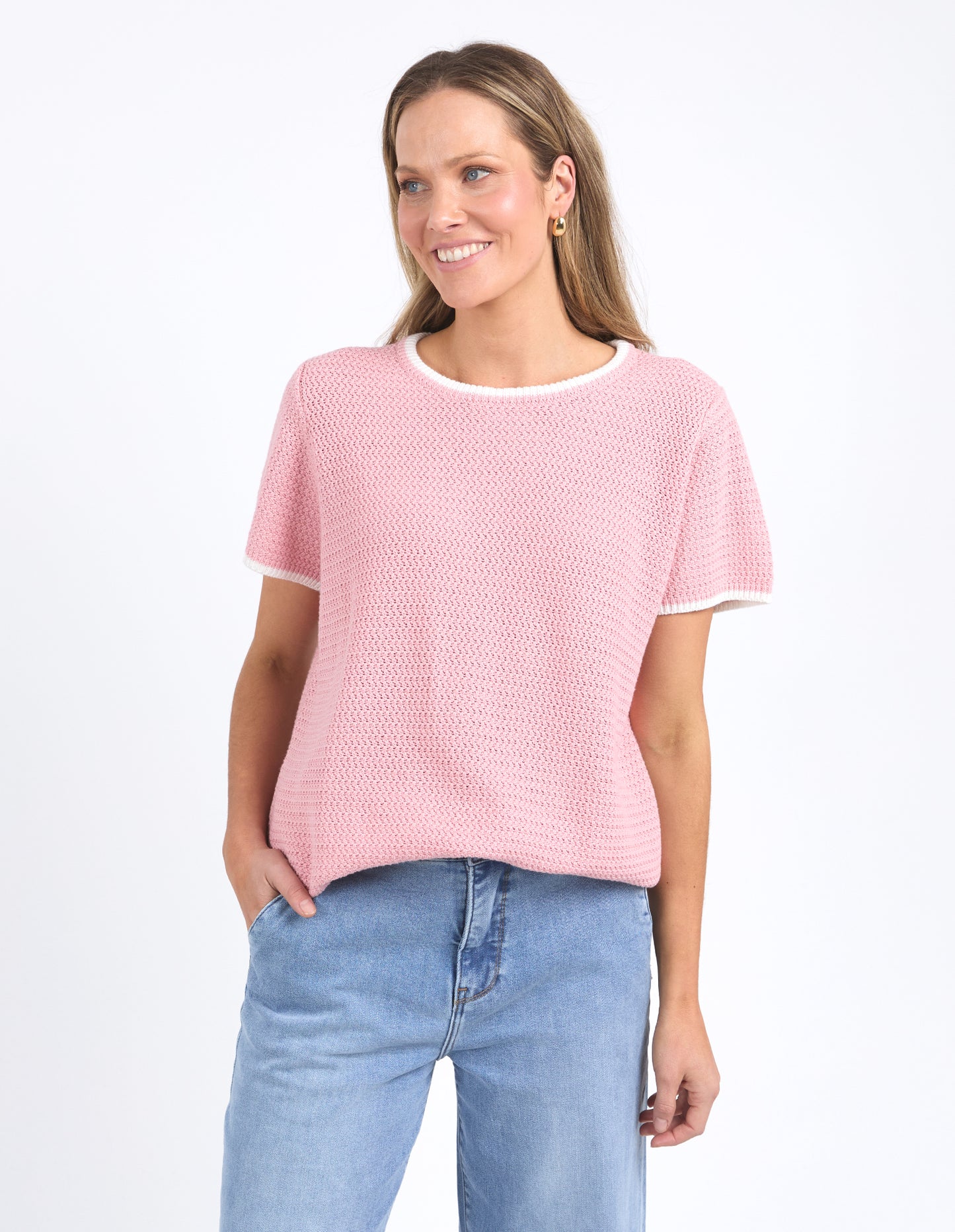 Camellia Short Sleeve Knit Blush