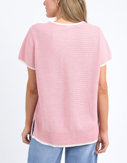 Camellia Short Sleeve Knit Blush