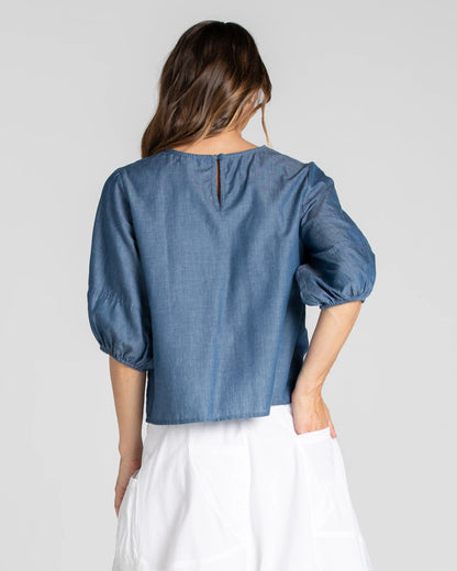 Ava Top Chambray