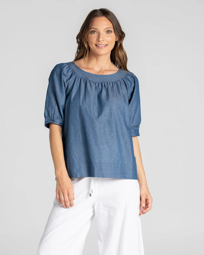 Ava Top Chambray