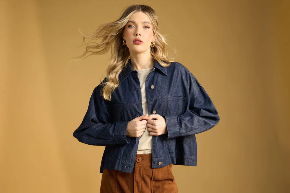 Austin Denim Crop Jacket Indigo