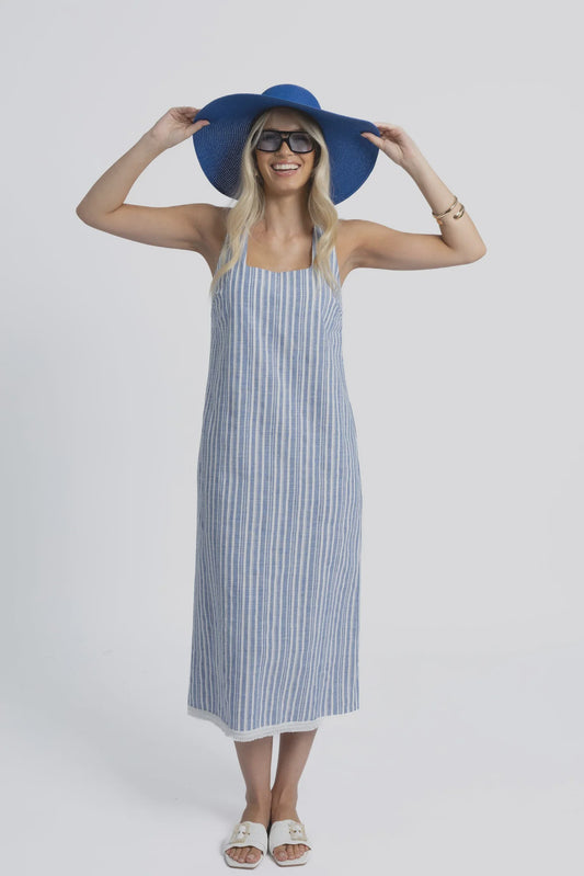 Blaire Dress Blue Stripe