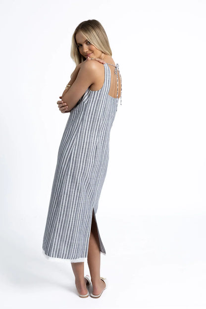 Blaire Dress Blue Stripe