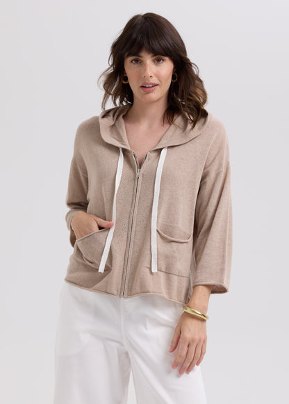 Linen Hoodie Taupe