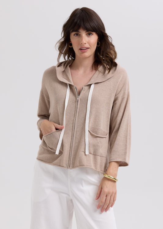 Linen Hoodie Taupe