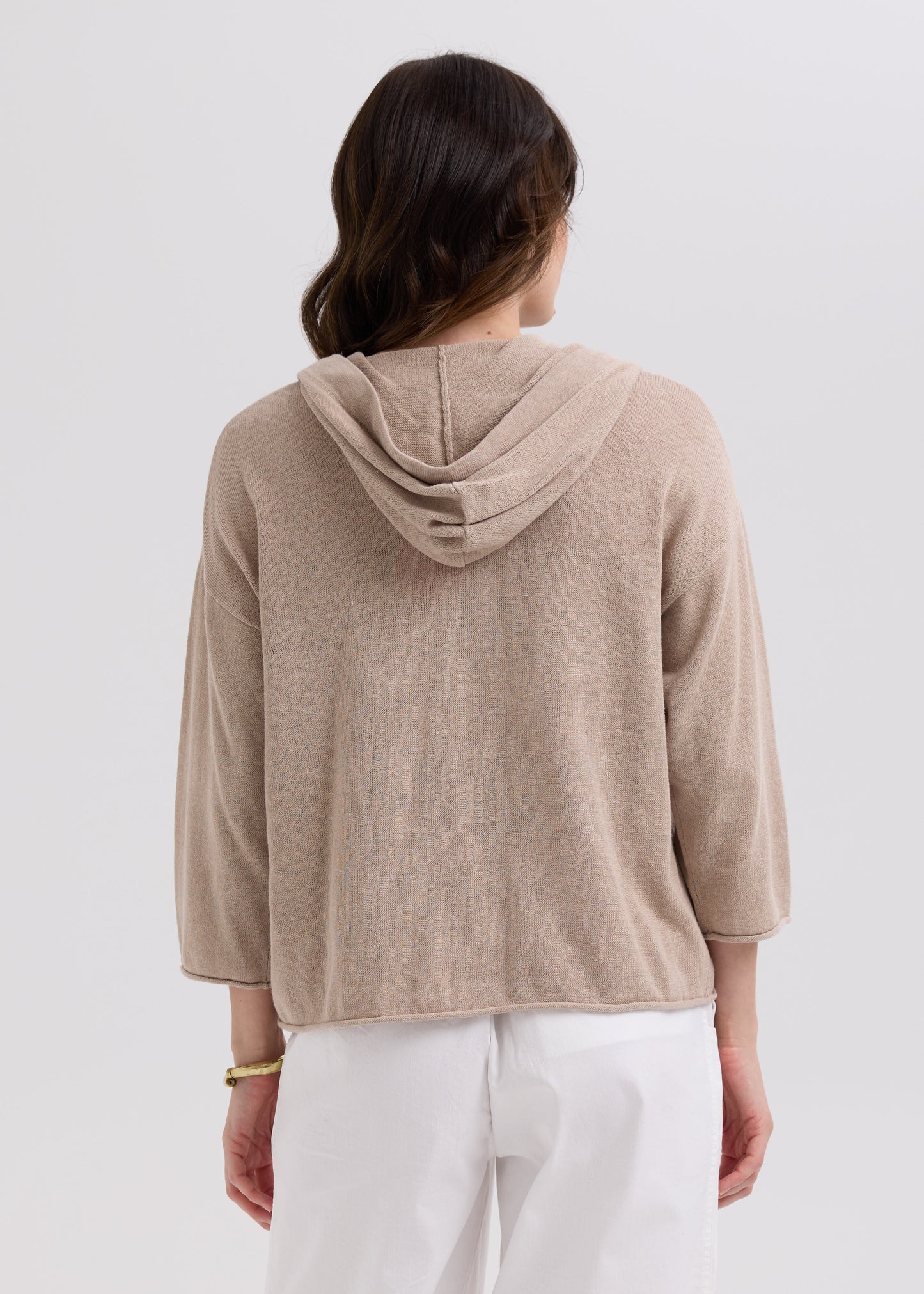 Linen Hoodie Taupe