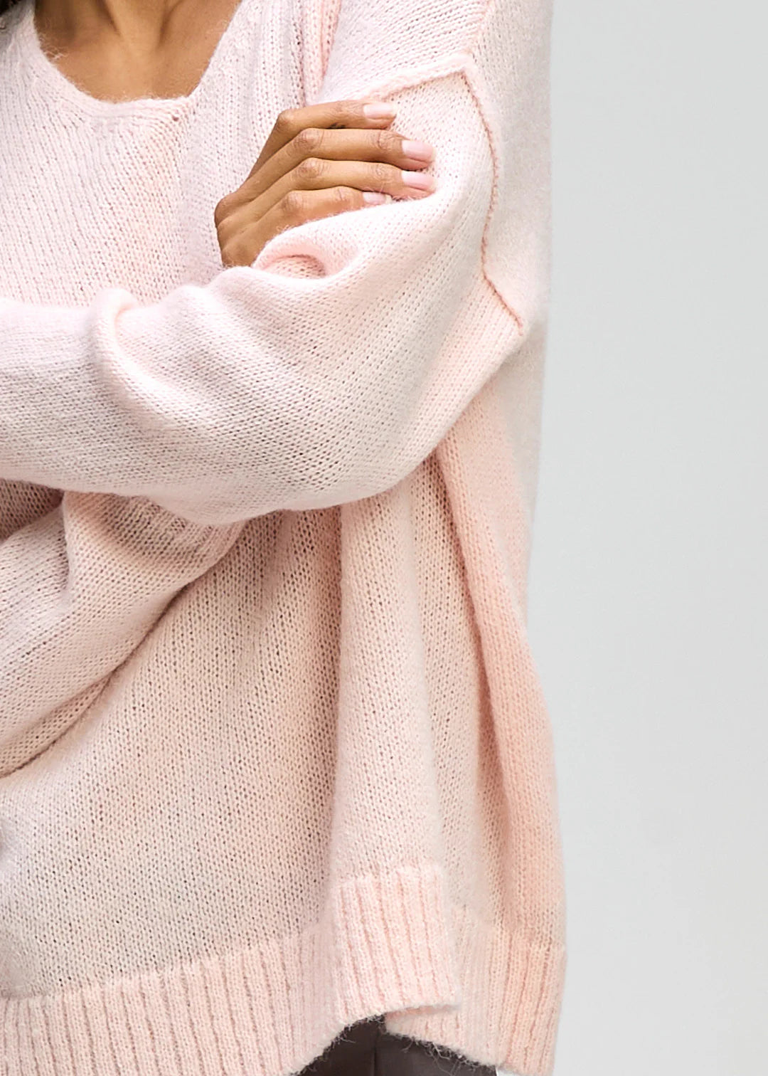 Hug Me V Neck Fluffy Blush
