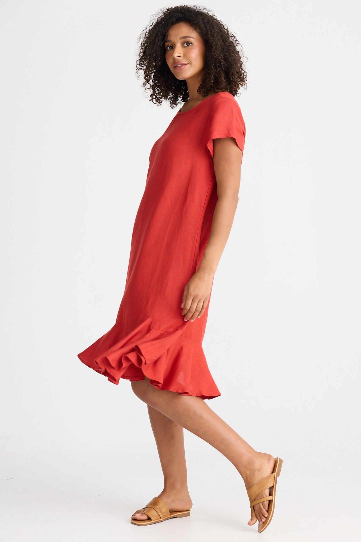 Hepburn Dress Cherry Linen