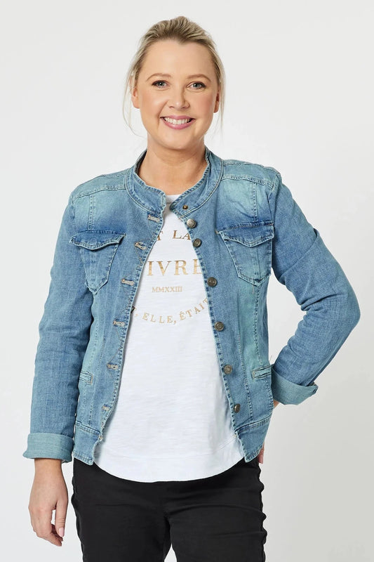 Maggie Denim Jacket Blue Denim