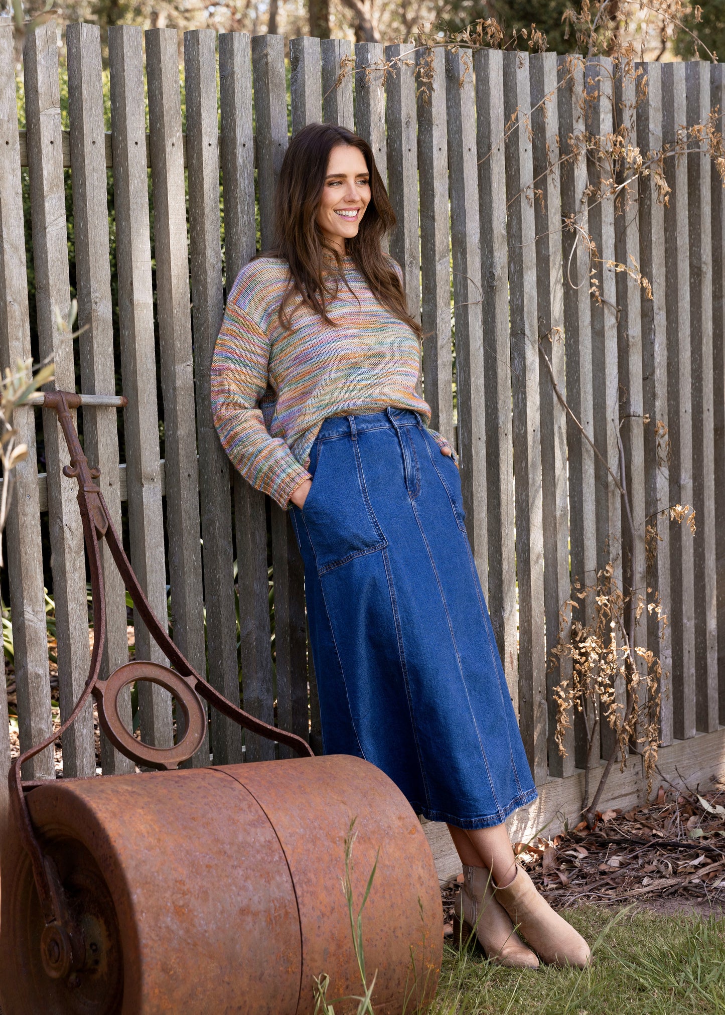 Panel Skirt Denim