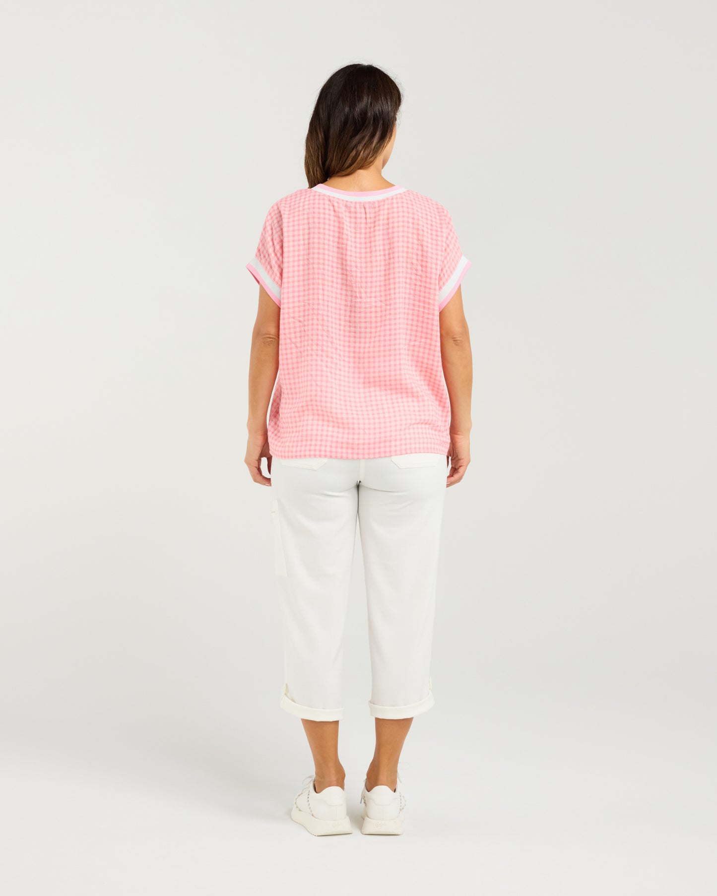 Olivia Top Pink Check