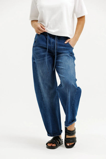 Barrel Jean Blue Wash