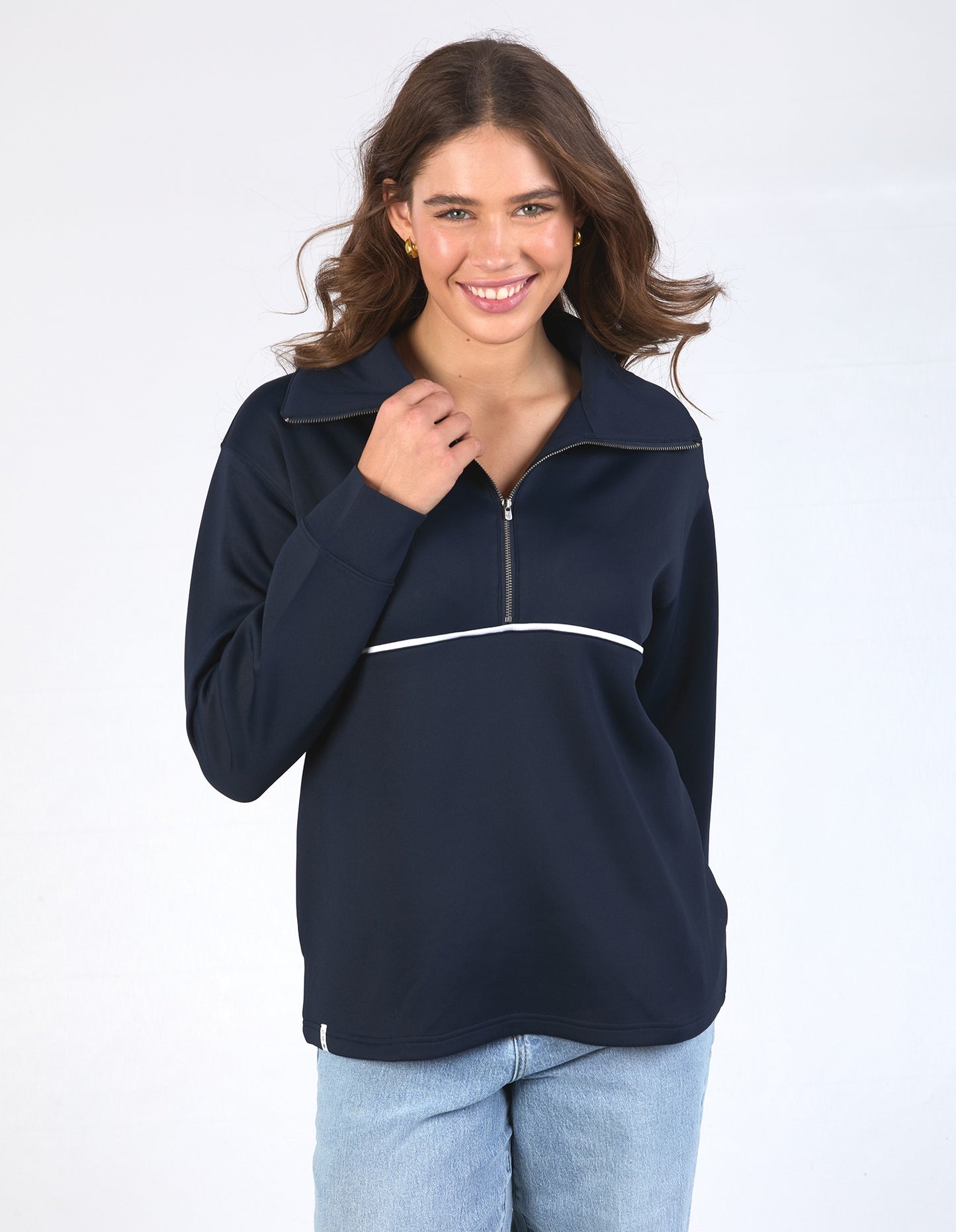 Bonnie Half Zip Sweat Navy