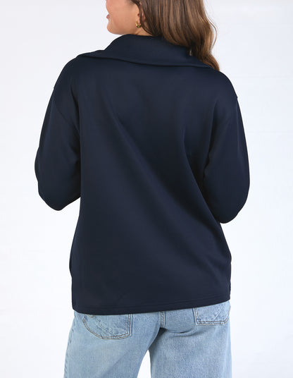 Bonnie Half Zip Sweat Navy