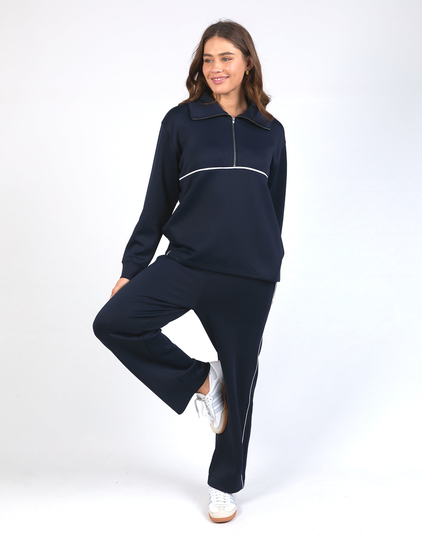 Bonnie Half Zip Sweat Navy