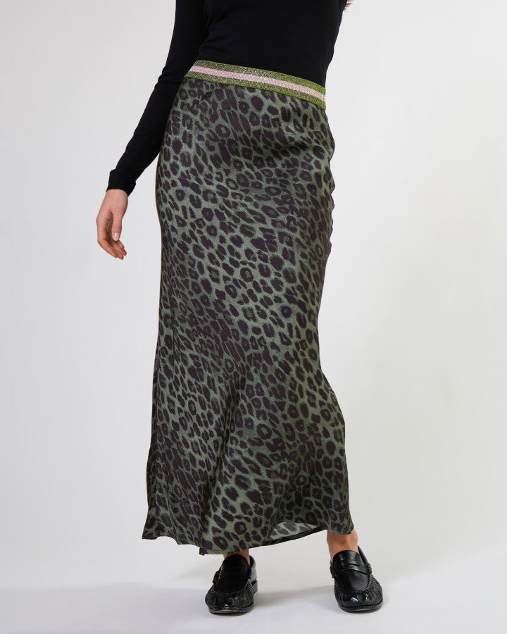 Bretta Skirt Khaki Leopard