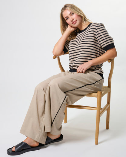 Charly Knit Sand Stripe