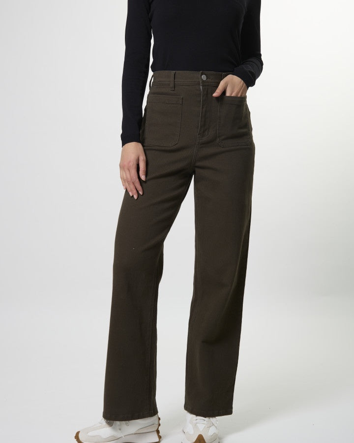 Dina Long Pant Dark Khaki