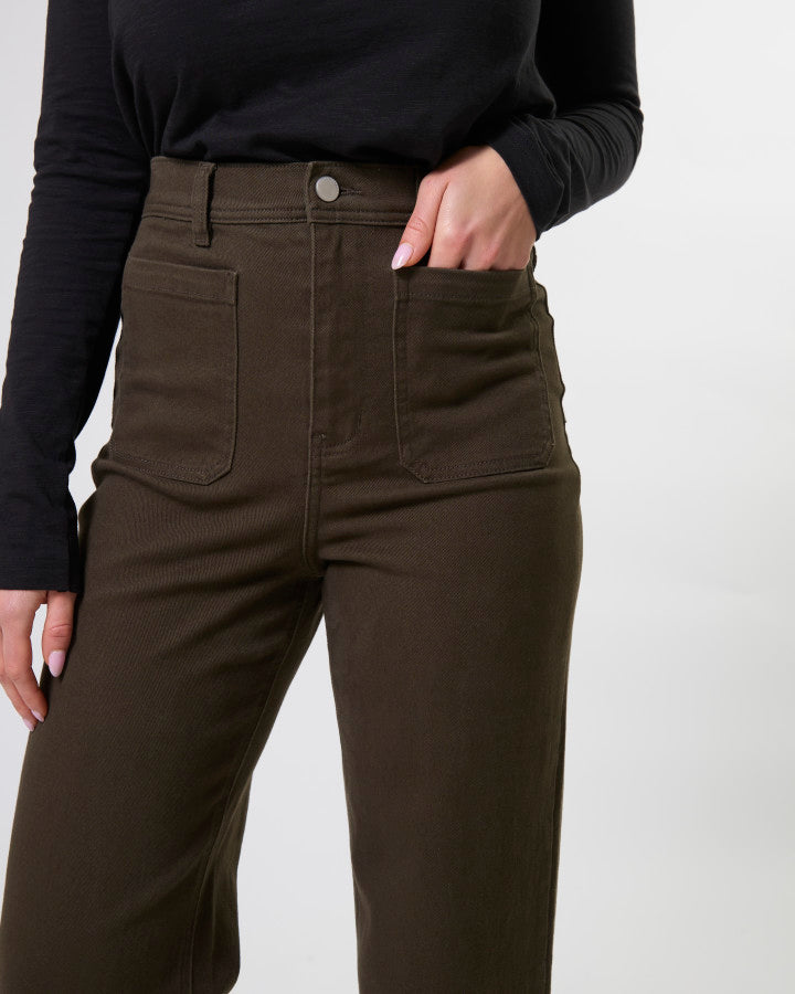 Dina Long Pant Dark Khaki