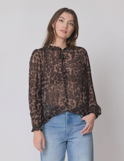 Dixie Blouse Leopard Lurex