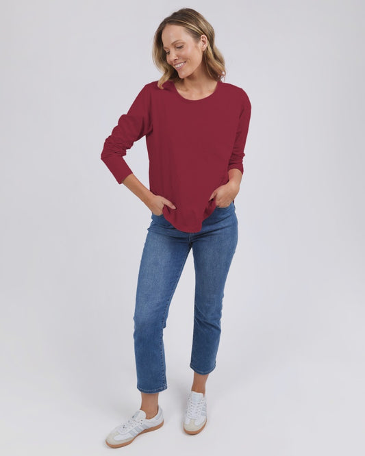 Everyday LS Tee Maroon