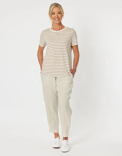 Classic Stripe Tee Caramel