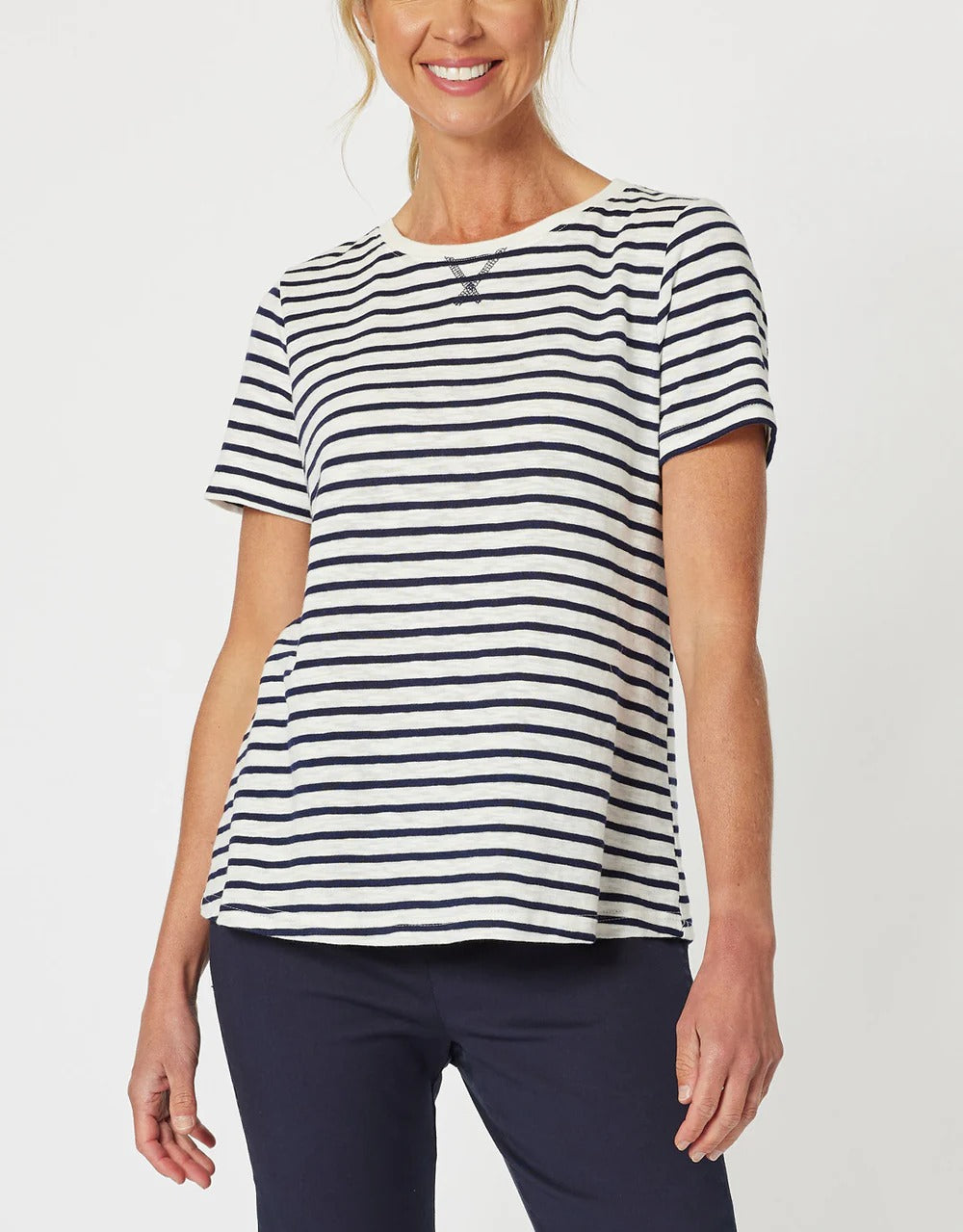 Classic Stripe Tee Navy