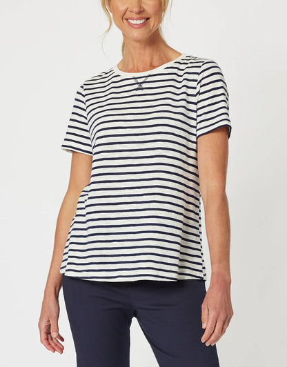 Classic Stripe Tee Navy