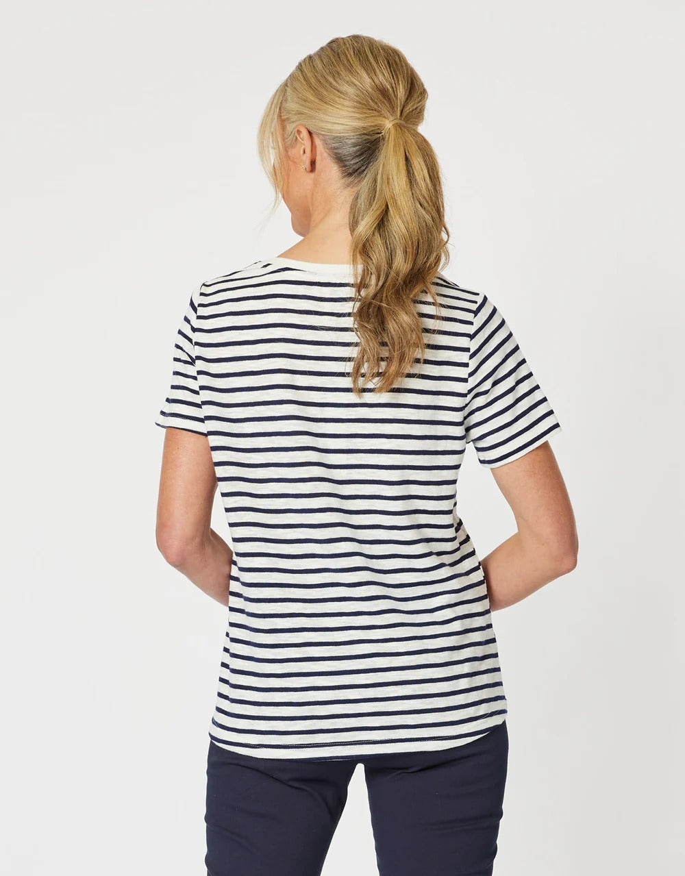 Classic Stripe Tee Navy