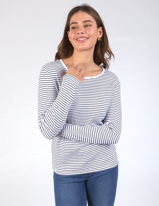 HAYLEY RIB L/S TEE WHITE