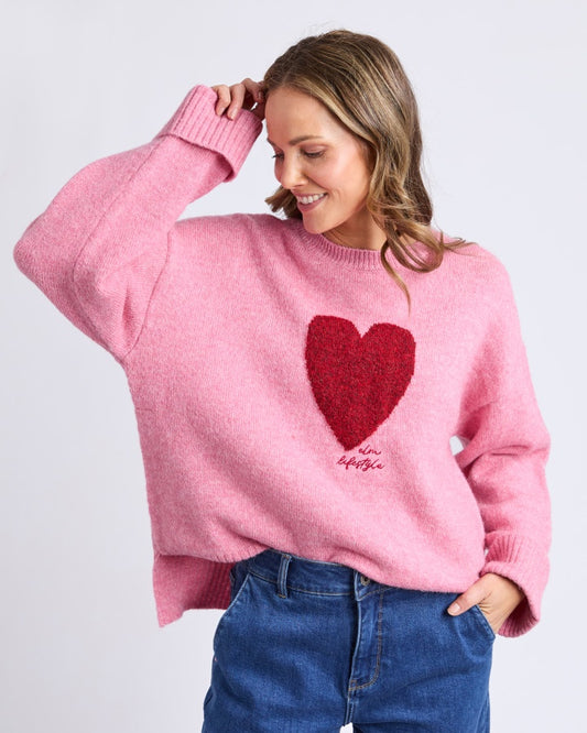 Intersia Heart Knit Quartz
