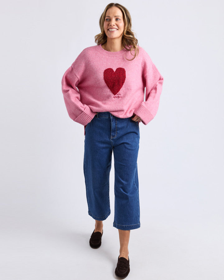 Intersia Heart Knit Quartz